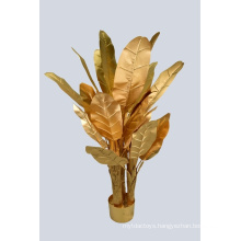 Gold Banana Tree Potted Artificial Plant for christmas Decoration (51106)
